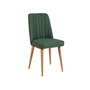 Hanah Home Vina 1070 Juego de Mesa y Sillas de Comedor Extensible, Pino Atlántico y Verde, Tablero Melamina y Lino, Patas Carpe